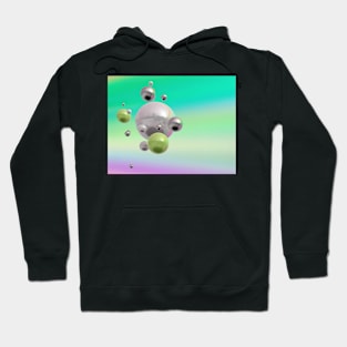 Metal glass spheres, bubbles Hoodie